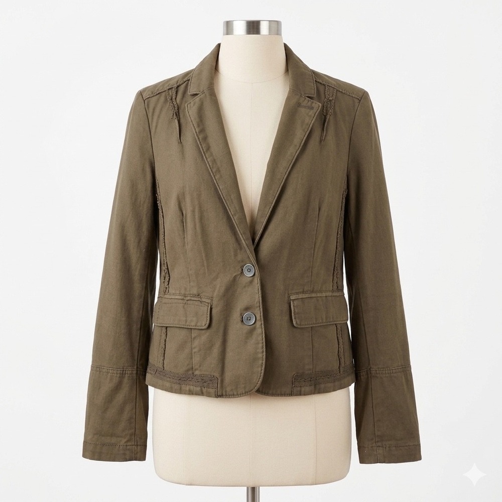 Hei Hei Anthropologie Blazer Women 10 Brown‎ Military Safari Academia Jacket